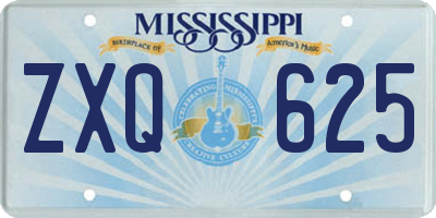 MS license plate ZXQ625