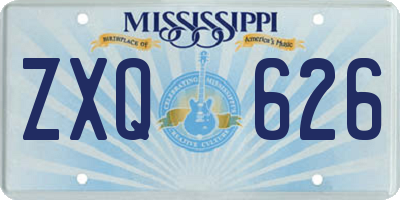 MS license plate ZXQ626