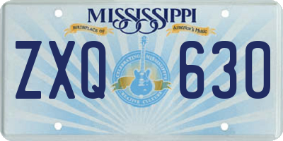 MS license plate ZXQ630