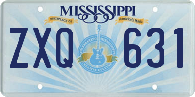 MS license plate ZXQ631