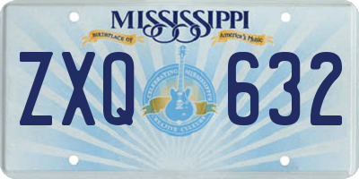 MS license plate ZXQ632