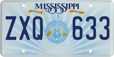 MS license plate ZXQ633