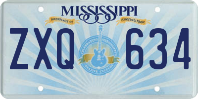 MS license plate ZXQ634