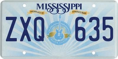 MS license plate ZXQ635