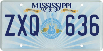 MS license plate ZXQ636