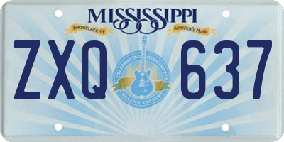 MS license plate ZXQ637