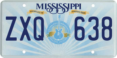 MS license plate ZXQ638