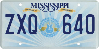 MS license plate ZXQ640