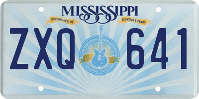 MS license plate ZXQ641