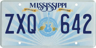 MS license plate ZXQ642