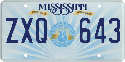 MS license plate ZXQ643