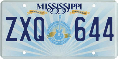 MS license plate ZXQ644