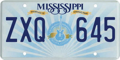 MS license plate ZXQ645