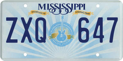 MS license plate ZXQ647