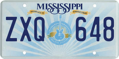 MS license plate ZXQ648