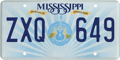 MS license plate ZXQ649