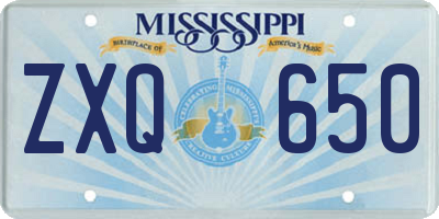 MS license plate ZXQ650