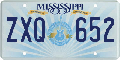 MS license plate ZXQ652