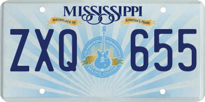 MS license plate ZXQ655