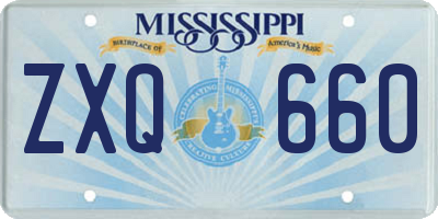 MS license plate ZXQ660
