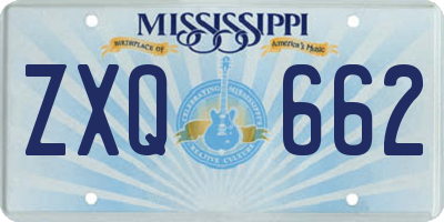 MS license plate ZXQ662