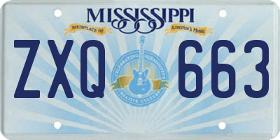 MS license plate ZXQ663