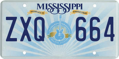 MS license plate ZXQ664