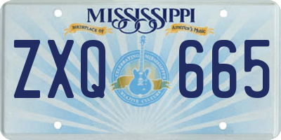 MS license plate ZXQ665