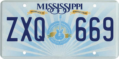 MS license plate ZXQ669