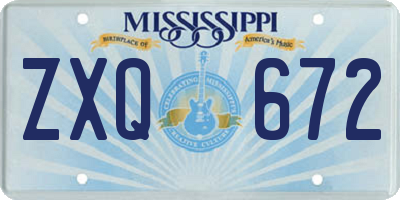 MS license plate ZXQ672