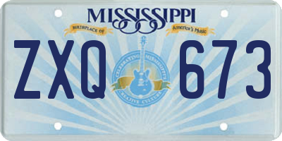 MS license plate ZXQ673