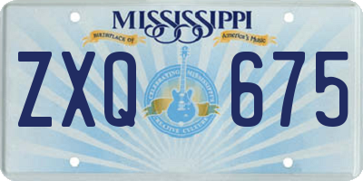 MS license plate ZXQ675