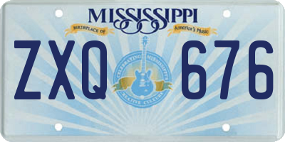 MS license plate ZXQ676