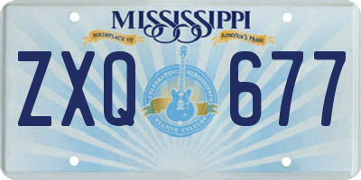 MS license plate ZXQ677