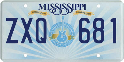 MS license plate ZXQ681