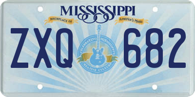 MS license plate ZXQ682