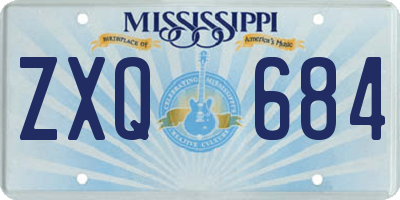 MS license plate ZXQ684