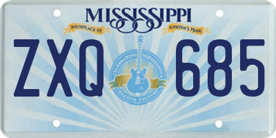 MS license plate ZXQ685