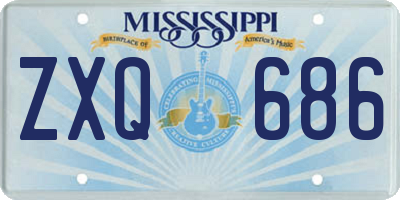 MS license plate ZXQ686