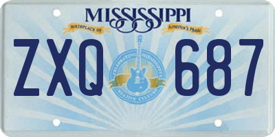 MS license plate ZXQ687