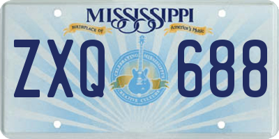 MS license plate ZXQ688