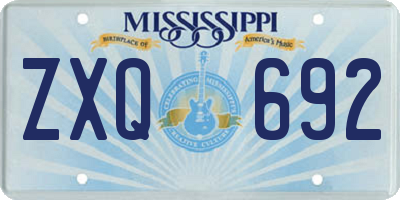 MS license plate ZXQ692
