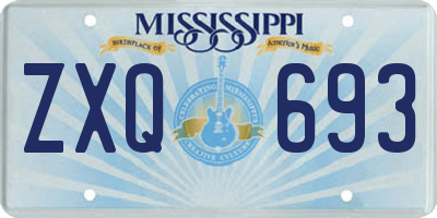 MS license plate ZXQ693