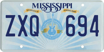 MS license plate ZXQ694