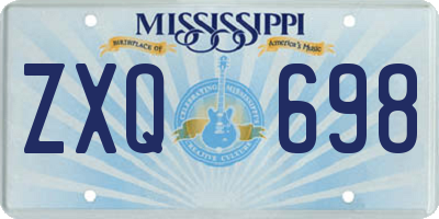 MS license plate ZXQ698