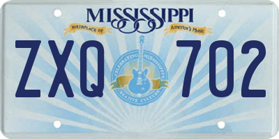 MS license plate ZXQ702