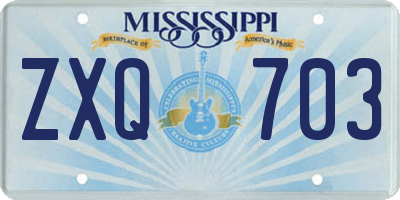MS license plate ZXQ703