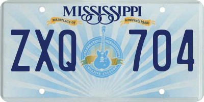 MS license plate ZXQ704