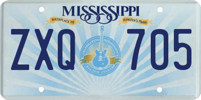 MS license plate ZXQ705