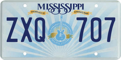 MS license plate ZXQ707